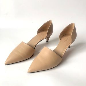 Vince. Aurelian d'Orsay Nude Leather Kitten-Heel size 8.5W Med width